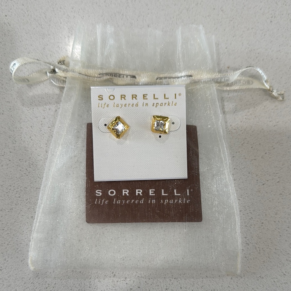 Sorrelli Gold-Toned Square Stud Earrings